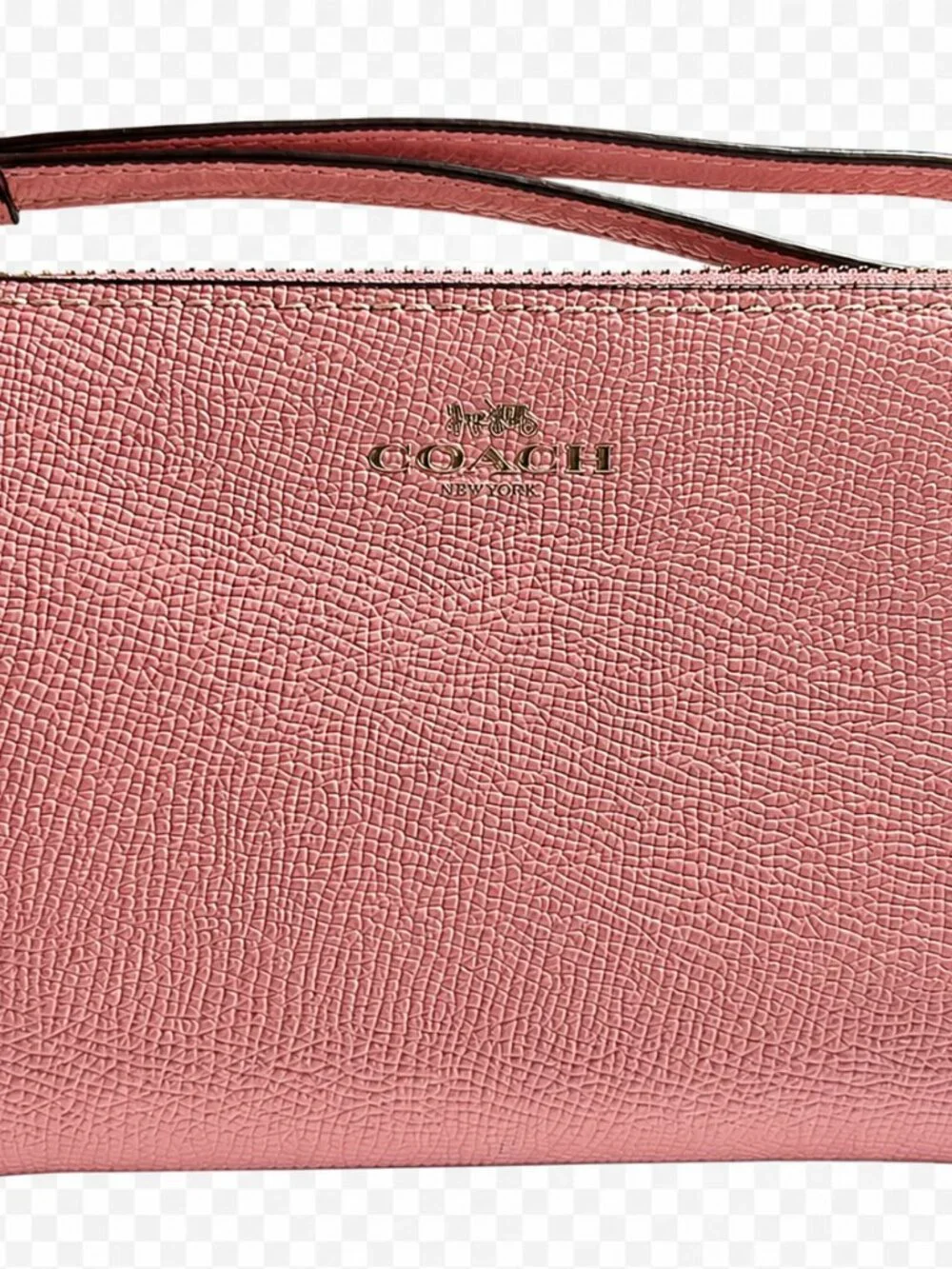 COACH Corner Zip Wristlet Crossgrain Leather Style No. 58032 IM/Bubblegum - NWT